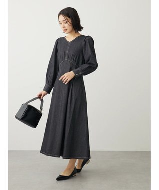 Green Parks ・ＥＬＥＮＣＡＲＥ　ＤＵＥウエストタックデニムワンピース Black