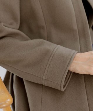 Tiaclasse L 【ウール90％】ステンカラープリンセスウールコート モカ