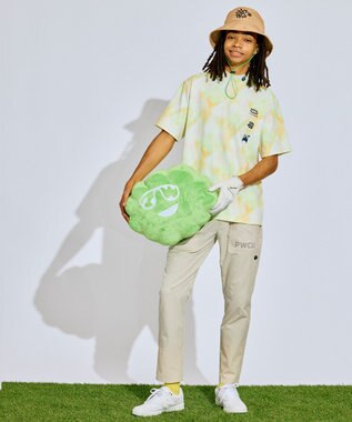 PW CIRCULUS 【MEN】ベンチレーション テーパードパンツ ゴルフ ベージュ系