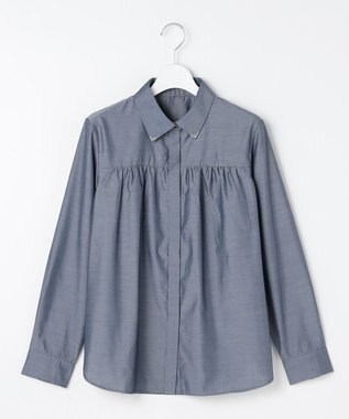 ANY SIS L ボウタイ付きビジュー シャツ シャンブレーブルー