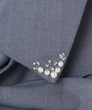 ANY SIS L ボウタイ付きビジュー シャツ シャンブレーブルー