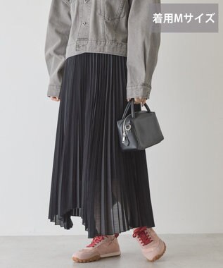 AMERICAN HOLIC 【選べる丈】シアープリーツスカート Navy