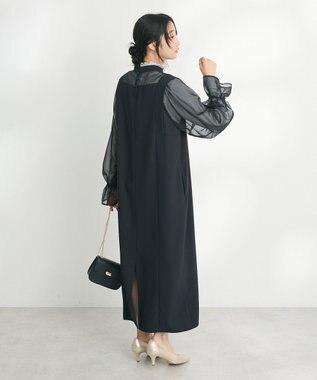 CRAFT STANDARD BOUTIQUE シアー切替えワンピース Black