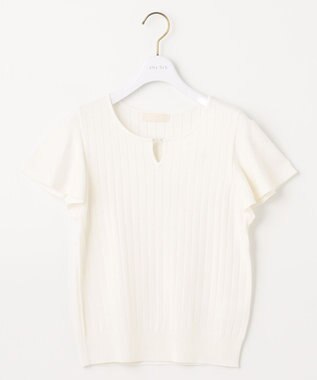 ANY SIS S 【洗える】パール調ポイントフレアスリーブ ニット オフホワイト