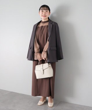 CRAFT STANDARD BOUTIQUE シアー切替えワンピース Brown