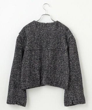 #Newans 【セットアップ可能】ワイドスリーブツイードプルオーバー グレー