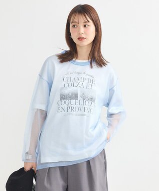 earth music&ecology シアールーズニットプルオーバー Light Blue