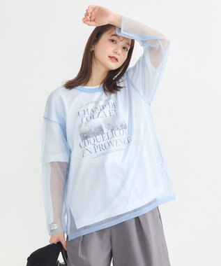 earth music&ecology シアールーズニットプルオーバー Light Blue