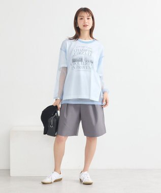 earth music&ecology シアールーズニットプルオーバー Light Blue