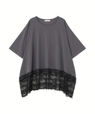 Green Parks 裾イレヘムレースプルオーバー Charcoal Gray