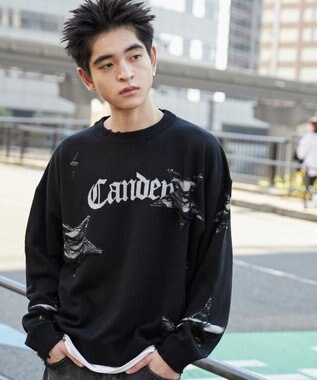 WEGO 【ユニセックス着用ITEM】ダメージジャガードニットプルオーバー ブラック