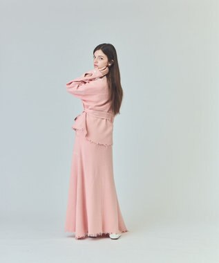 GRACE CONTINENTAL ニットワークジャケット ピンク