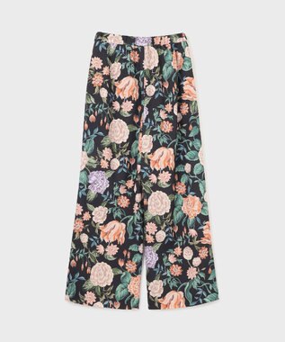 GRACE CONTINENTAL アンティークフラワープリントパンツ ブラック
