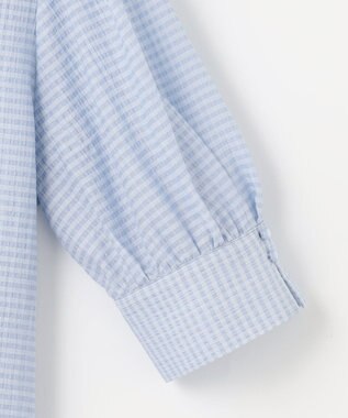 Feroux 【洗える】ラッフルフリル ブラウス スカイブルー系