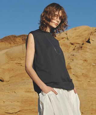 UNFILO スウェットサイドZIPベスト チャコール