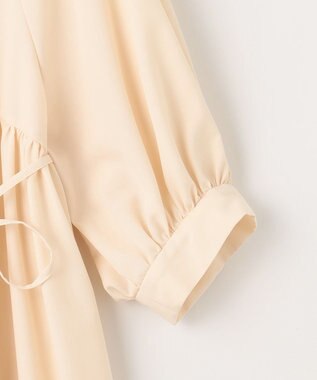 Feroux 【洗える】パフスリーブシャツ ワンピース ライトイエロー系