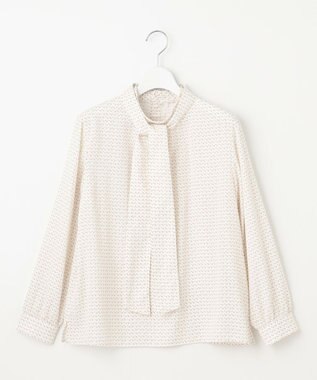 J.PRESS LADIES 【洗える】ポリエステルスエード変形ドットプリント ブラウス アイボリー系5