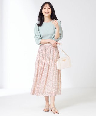 ANY SIS 【美人百花7月号掲載】ボリュームスリーブシャーリング カットソー ライトグリーン系