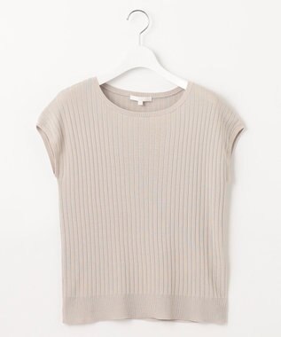 自由区 L 【アンサンブル対応・洗える】ハイツイストコットンアセテートフレンチスリーブ ニット ベージュ