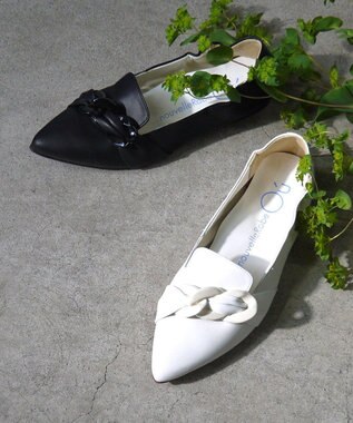nouvelleRobe Oū 【本革・高反発】Big-Bit Slip-on ポインテッドトゥスリッポン ホワイト