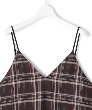 23区 【先行予約】ハイツイストシアーチェック キャミソールワンピース ブラウンチェック