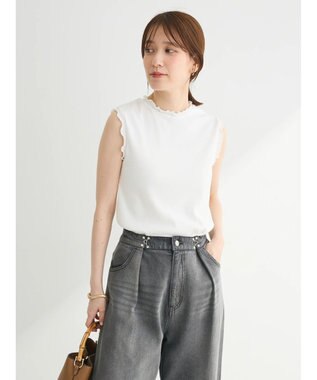 Green Parks ・Ｐｅｔｉｔ　Ｆｌｅｕｒ　メローｓｔリブタンクトップ Off White