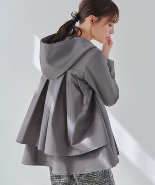 Tiaclasse 【洗える】異素材ドッキングフーディー グレー