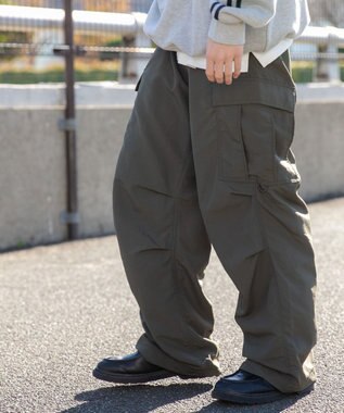 WEGO ナイロンカーゴパンツ カーキ
