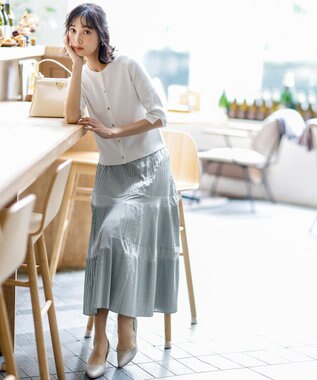 ANY SIS プリーツ切替 スカート 【WEB・一部店舗限定】ミント