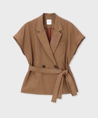 Paul Smith レーヨンリネン フレンチスリーブ ジャケット キャメル