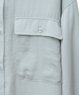 Green Parks ・ＳＵＧＡＲ　ＳＰＯＯＮ　サテンオーバーシャツチュニック Green