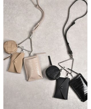 LA BAGAGERIE 【MONICA】トライアングルマルチショルダーバッグ ブラック