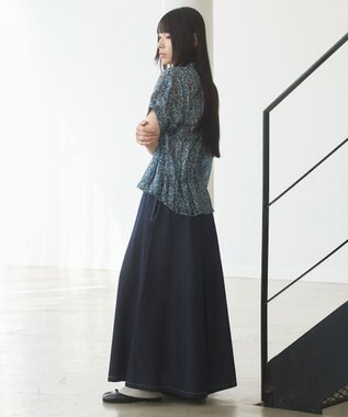 J.PRESS YORK STREET 【WOMEN】ライトダンガリー デニムスカート ネイビー系