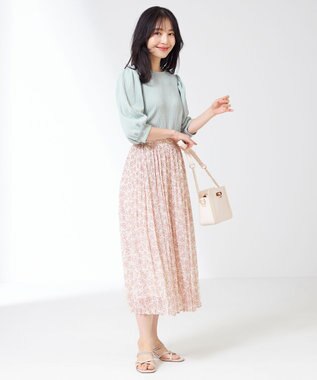 ANY SIS 【美人百花7月号掲載】ボリュームスリーブシャーリング カットソー ライトグリーン系