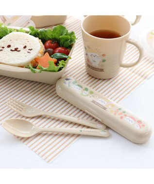 Mother garden しろたん スプーン&フォークセット キッチン柄 ケース付き 日本製 ベージュ