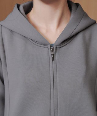 Tiaclasse 【洗える】異素材ドッキングフーディー グレー