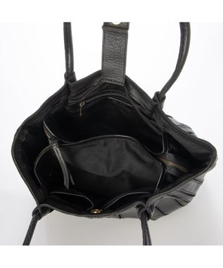 UNBILLION ピークスピーク PEAKS PEAK / ソフトレザーマルチストライプトート ブラック