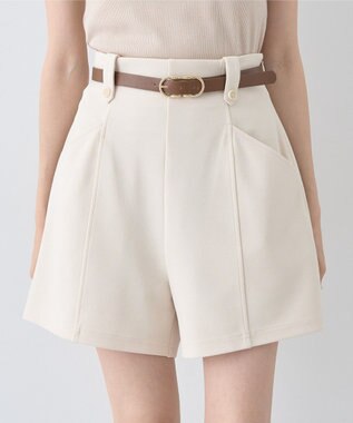 earth music&ecology ベルト付きタブデザインショートパンツ