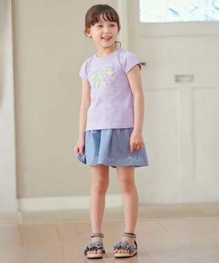 ANY KIDS モシャモシャモチーフ Ｔシャツ ラベンダー×リボン