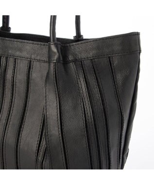 UNBILLION ピークスピーク PEAKS PEAK / ソフトレザーマルチストライプトート ブラック