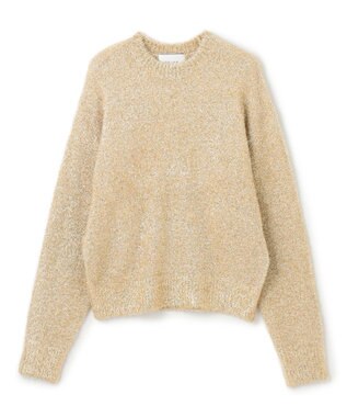 BEIGE， 【洗える】MARRONNIERS / ラメテープヤーンクルーネックニット Gold