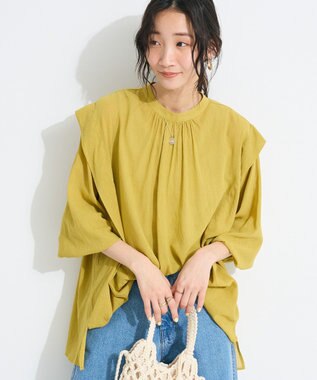 CRAFT STANDARD BOUTIQUE ヴィンテージボイルショルダータックブラウス Yellow