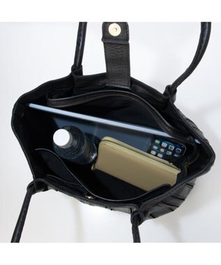 UNBILLION ピークスピーク PEAKS PEAK / ソフトレザーマルチストライプトート ブラック