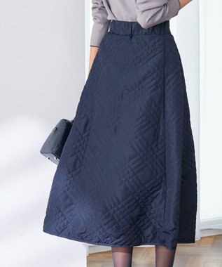 Tiaclasse ミモレ丈中綿スカート ネイビー
