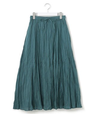 J.PRESS YORK STREET 【WOMEN】クリンクルフレアギャザー スカート グリーン系