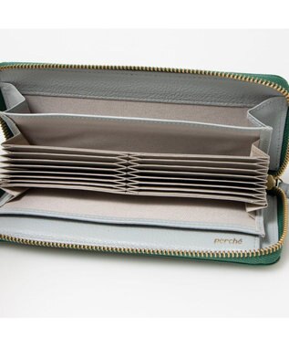 UNBILLION ペルケ perche / ドット型押し・ジャバラカード長財布 グリーン