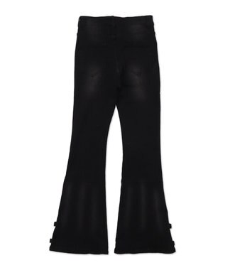 WEGO デザインスリットストレッチフレアデニム ブラック