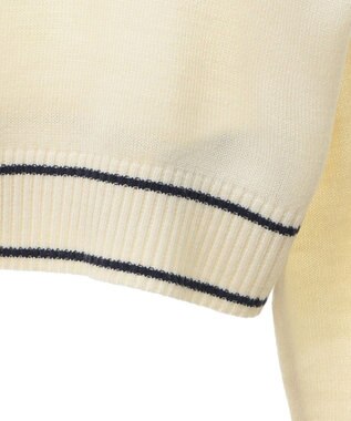 earth music&ecology キャットロゴショートニットプルオーバー Ivory