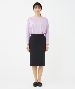 KASHIYAMA 【抗菌繊維】スタイリッシュジャージー ロングスカート ブラック