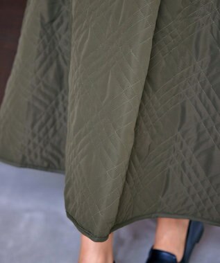 Tiaclasse ミモレ丈中綿スカート カーキ